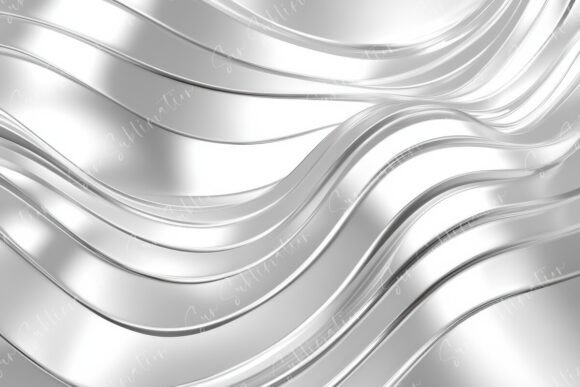 Abstract Silver Waves Background: Modern, Metallic Aesthetic