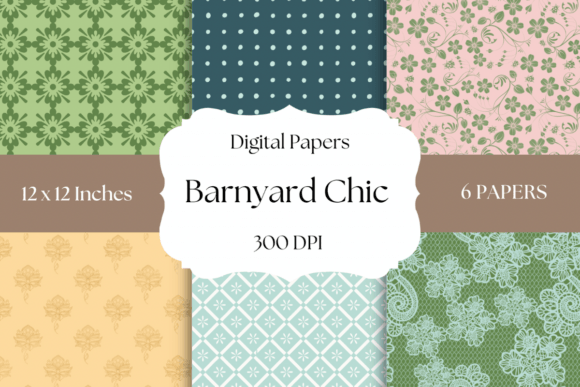 Barnyard Chic Digital Papers: Rustic Elegance for Modern Makers