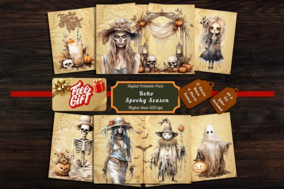 Boho Spooky Season Digital Pages: A Creative Toolkit