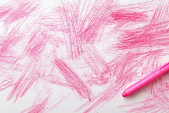 Bring Playful Energy to Projects with Pink Crayon Strokes