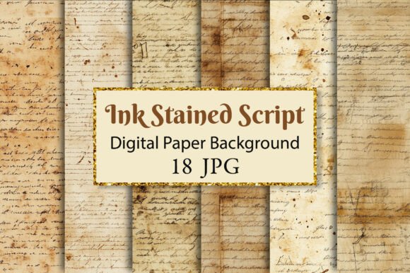 Ink Stained Script Junk Journal Paper: Your Digital Craft Foundation