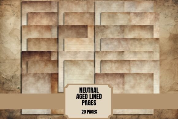 Neutral Aged Lined Junk Journal Pages: Your Vintage Creative Base