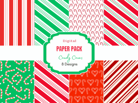 Sweeten Your Holiday Designs with Candy Cane Peppermint Digital Paper