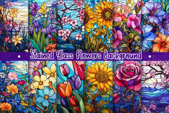 Unlock Creative Depth with Stained Glass Flowers Background
