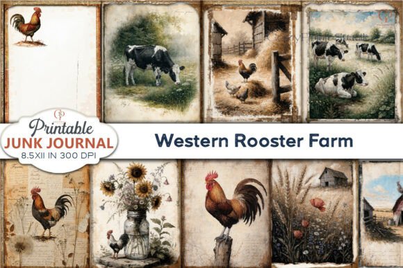 Unlock Rustic Charm with Western Rooster Farm Junk Journal Pages