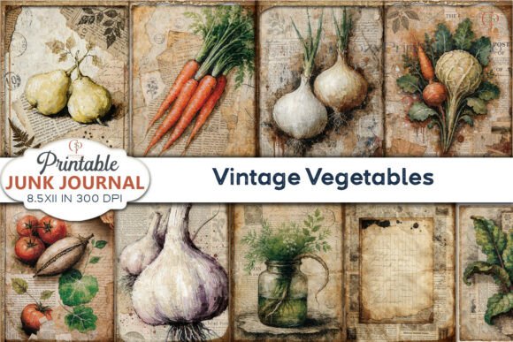 Unlocking Artistic Potential with Vintage Vegetables Junk Journal Pages