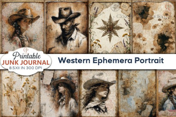 Western Ephemera Portrait Junk Journal: A Designer's Toolkit
